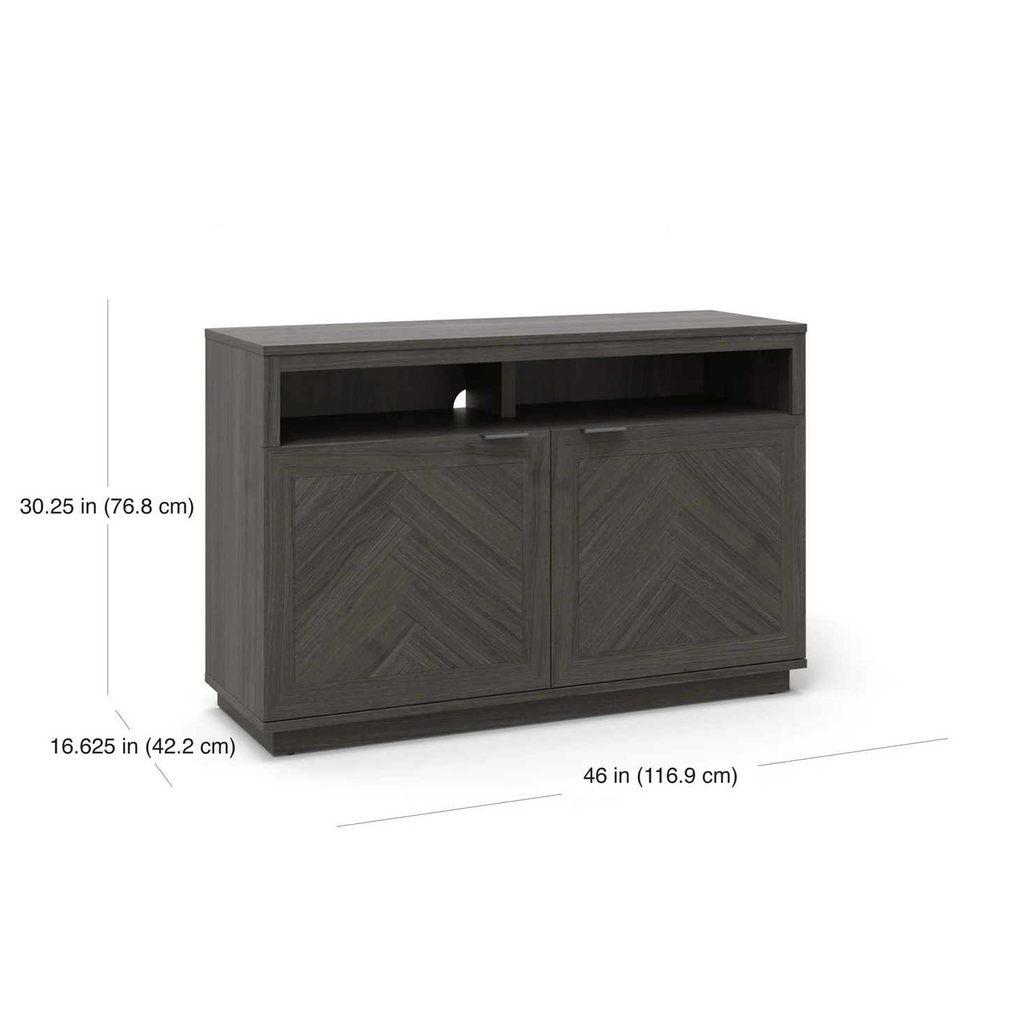 Better Homes & Gardens Herringbone TV Stand for TVs up to 55”, Gray