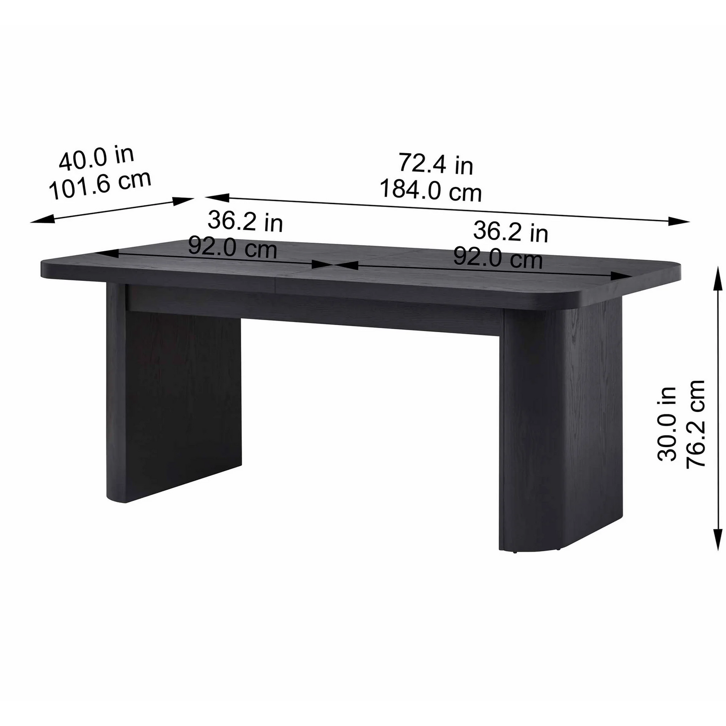 Better Homes & Gardens Juliet Expandable Dining Table, Black Wood Finish