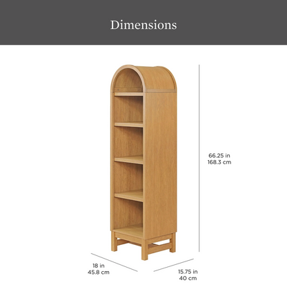 Better Homes & Gardens Juliet Narrow Arch Bookcase, Light Honey Finish