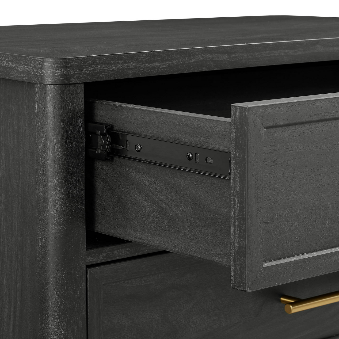 Better Homes & Gardens Oaklee 3 Drawer Nightstand with USB, Charcoal Finish