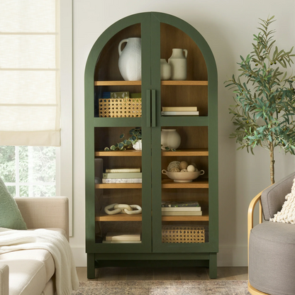 Better Homes & Gardens Juliet Arch Accent Cabinet, Light Honey Finish