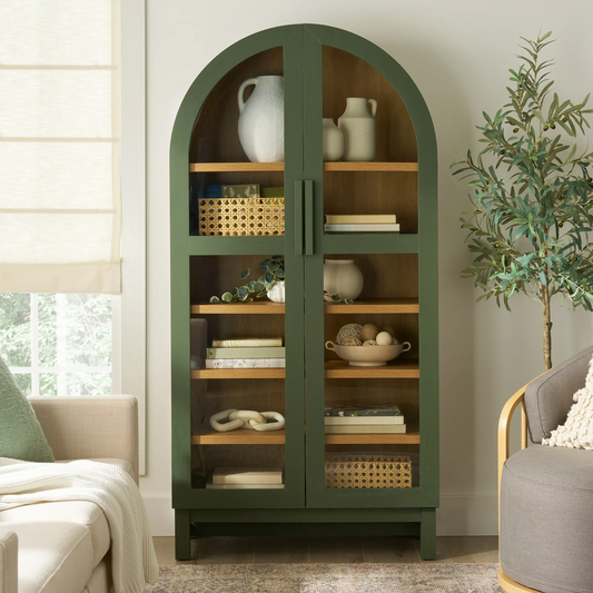 Better Homes & Gardens Juliet Arch Accent Cabinet, Light Honey Finish