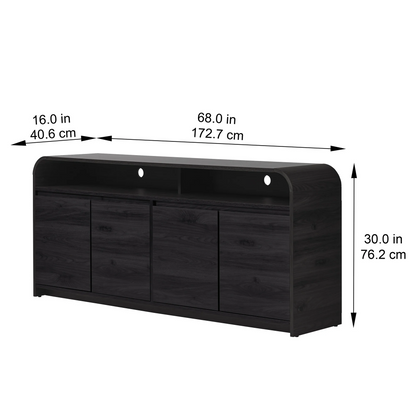 Better Homes & Gardens Juliet Curved TV Stand for TVs up to 75", Walnut Finish