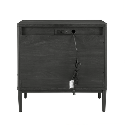 Better Homes & Gardens Oaklee 3 Drawer Nightstand with USB, Charcoal Finish