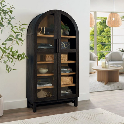 Better Homes & Gardens Juliet Arch Accent Cabinet, Light Honey Finish