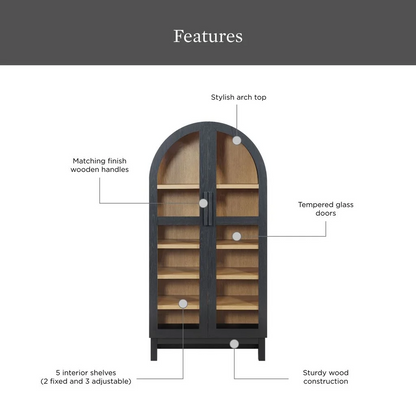 Better Homes & Gardens Juliet Arch Accent Cabinet, Light Honey Finish