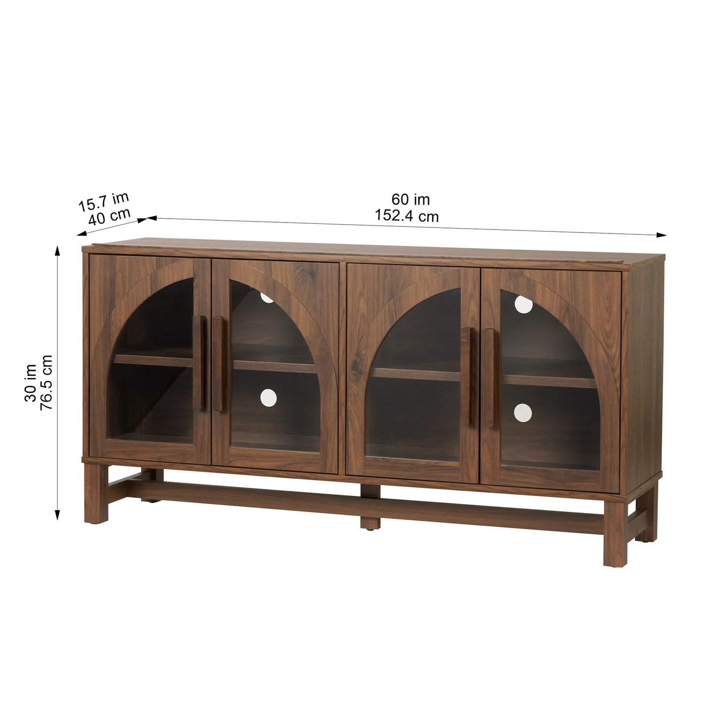 Better Homes & Gardens Juliet Arch TV Stand for TVs up to 65", Black Wood Finish